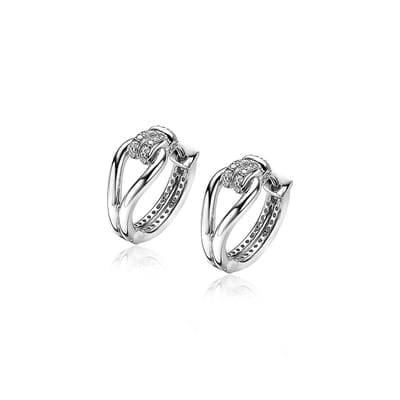Mart Visser by ZINZI zilveren luxe oorringen 18x8mm geknoopte vorm bezet met witte zirconia's MVO19
