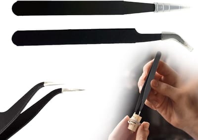 Set van 2 RVS Pincetten voor Precisiewerk, Anti-statisch, Perfect voor Wimperextensions en Schoonheidsbehandelingen