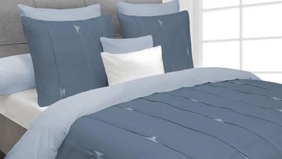 Heckett & Lane Hopper - Dekbedovertrek - Lits-jumeaux - 260x200/220 cm + 2 kussenslopen 60x70 cm - Steel Blue