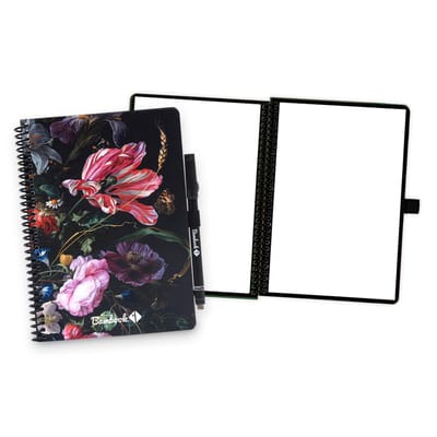Bambook Dutch Masters uitwisbaar notitieboek - De Heem - Vaas Met Bloemen - A5 - Blanco pagina's - Duurzaam, herbruikbaar whiteboard schrift - Met 1 gratis stift