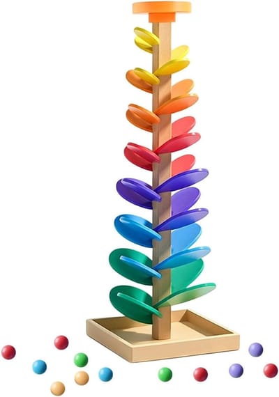 Knikkerbaan Muziekboom - Constructie Speelgoed - Ontwikkelend Spel - Kindvriendelijke Verf - 30 x 375 x 4 cm - Multicolor