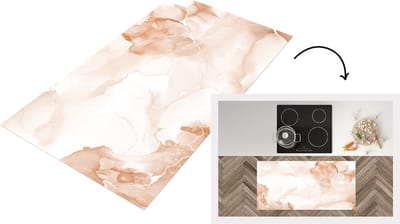Keukenloper - Loper keuken - Marmer - Bruin - Wolken - 120x60 cm - Keukenloper vinyl