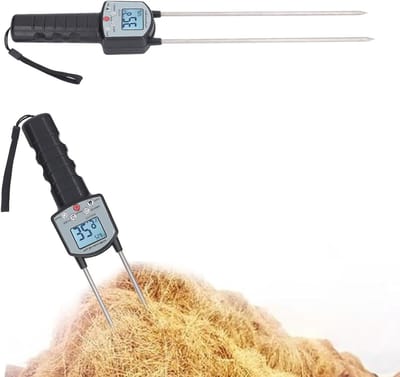 Digitale Hooi-vochtigheidstester voor Boerderij en Ranch - Draagbare Hooi-vochtigheidsmeter - Stro-vochtigheidsmeter - Kuilgras Tester