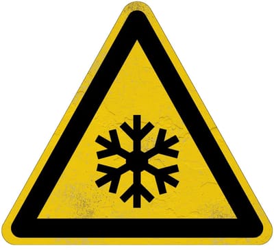 Lage temperaturen waarschuwingsbord - W010 | Sign Again materiaal | 15 cm