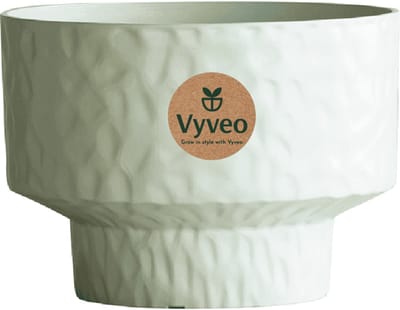 Vyveo - Bloempot Luno - 35x24 - Wit - Bloempot voor binnen en buiten - Lichtgewicht - Breukbestendig - Vorstbestendig - UV-bestendig