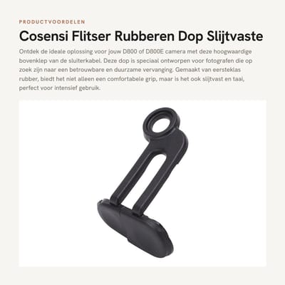 Dailygoods- Sluiterkabel Slijtvaste Bovenklep - Rubberen Dop - Geschikt voor D800/D800E - Duurzaam - Eenvoudig te Installeren - Lichtgewicht - Cameraaccessoire