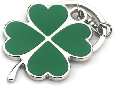 WiseGoods Premium Klavertje Vier Sleutelhanger - Gelukspoppetjes - Geluk - Klaver Sleutelhangers - Geluksbrenger - Cadeau - Groen