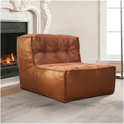 Fauteuil - Moderne Eenpersoonszetel - Bruine Flanellen Fauteuil - Woonkamer - 71x98x78 cm