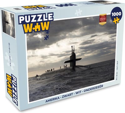 Puzzel Amerika - Zwart - Wit - Onderzeeër - Legpuzzel - Puzzel 1000 stukjes volwassenen