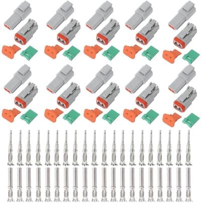 10 Stuks Duitse 2-Pin Stekker Set voor Auto en Motor - Waterdichte en Duurzame PA66 Stekkers, Geschikt voor DT Series Plugs