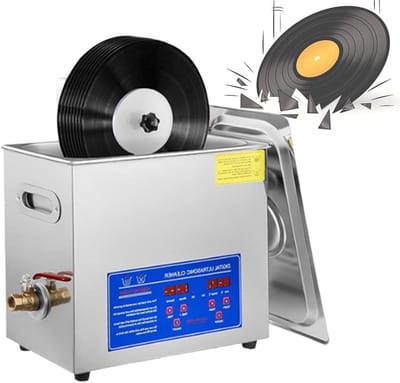 Vinyl Reiniger - Platenreiniger Ultrasoon - Vinylplaten Schoonmaken - 40kHz Diepe Reiniging - 6.5L Tank - Zilver
