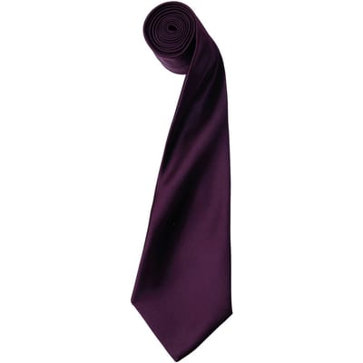 Premier Satijnen stropdas voor volwassenen (Aubergine)