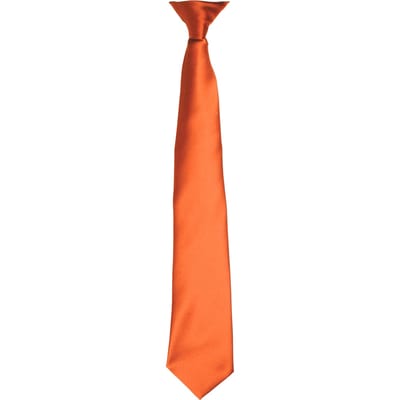 Premier Kleuren Heren Satin Clip Tie (Oranje)