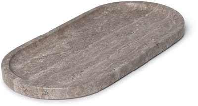 Titanium travertine tray ovaal 30x15cm - marmer - MOOISA