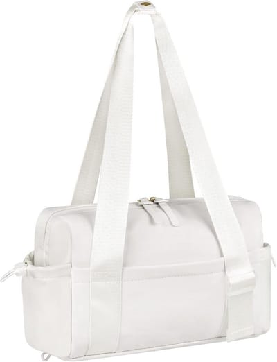Sporttas Dames - Reistas Klein - Fitness en Reizen - Waterafstotend Materiaal - 30 cm Breed - Wit