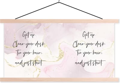 Posterhanger incl. Poster 120x60 cm - Schoolplaat - Motivatie - Quotes - Student - Studeren - Textielposter - Blanke latten