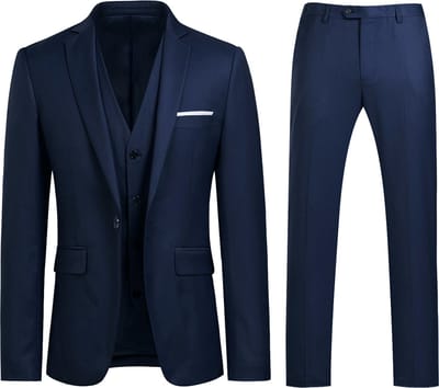 ALLTHEMEN Heren Slim Fit 3-delige Moderne Pakken - Herenpak Voor Zakelijke Bruiloften - L