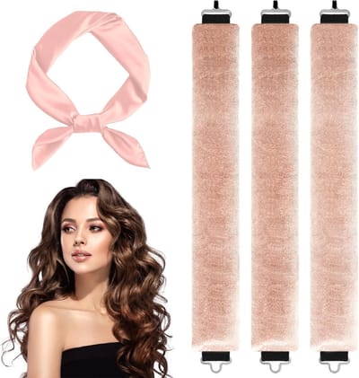 Set van 3 Haar Krulijzers en Nachtrollers zonder Hitte - Zacht Haar Styling Kit voor Golven, Ideaal voor Thuisgebruik en Veilig voor Alle Haartypes