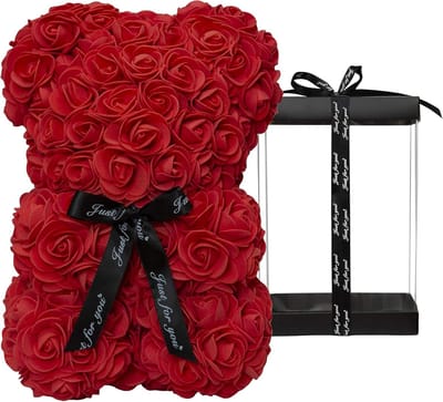 Handgemaakt Rozenbeer in Geschenkdoos voor Valentijnsdag, Verjaardag, Moederdag en Kerst