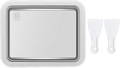 Ijsmaker Dienblad - Ijsrolhouder Plaat - Zelf IJs Maken - Roestvrij Staal - 260x32x210 mm - Meerkleurig