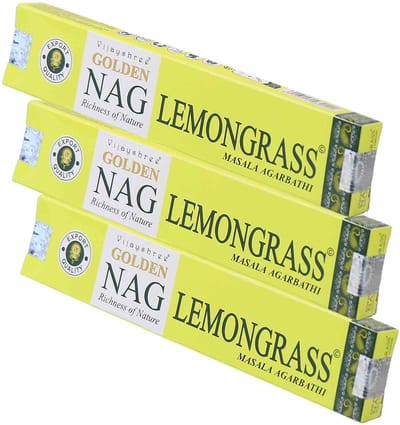 Dailygoods- Wierookstokjes 45 g - Golden Nag Lemongrass - 100% natuurlijk - handgerold - veganistisch - frisse citroenachtige geur - Wierook