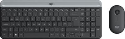 Logitech Slim Wireless Combo MK470 - Toetsenbord en muis set draadloos - 2.4 GHz - Tsjechisch - grafiet - Qwerty