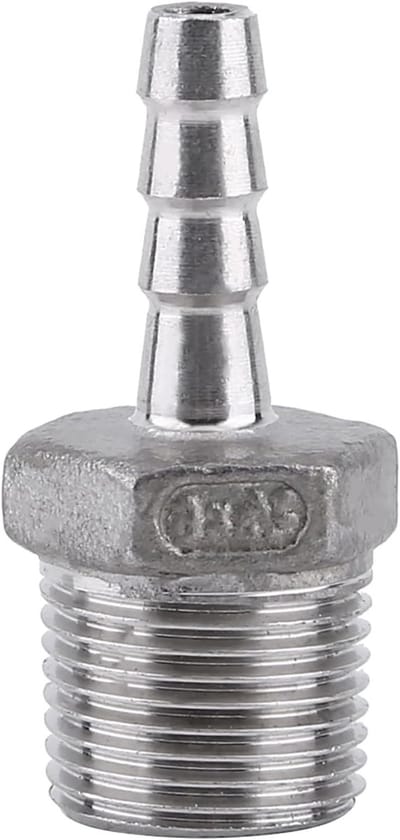 Hoge Kwaliteit RVS Slangverbinder met Draad, Slangfitting voor Tuin en Industrie, BSP 1/8"~3/4" (3/8 * 6mm)
