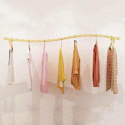 Kledingrek - Kaststang Display - Winkel Inrichting - Wandmontage Ontwerp - Grote Opslag - Goudkleurig