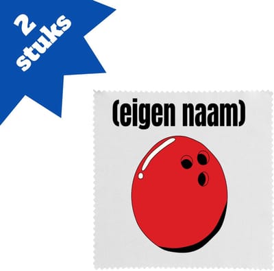 Akyol - bowlingbal met eigen naam brillendoekjes - Bowlen - bowlers - sport - verjaardagscadeau - klein cadeautje - kado - gift - geschenk - verrassing - 17,8 bij 17,8 cm - 2 stuks