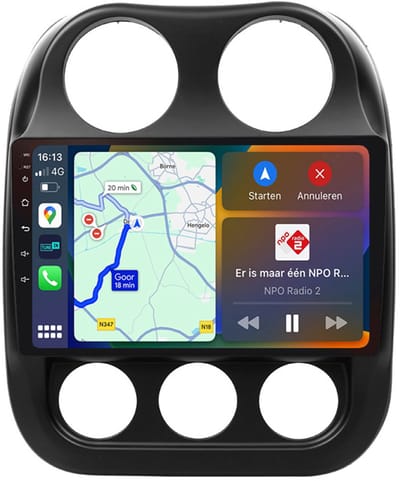 BG4U - Android Navigatie Radio geschikt voor Jeep Compass 2010-2016 met Draadloze Apple Carplay en Android Auto Draadloos