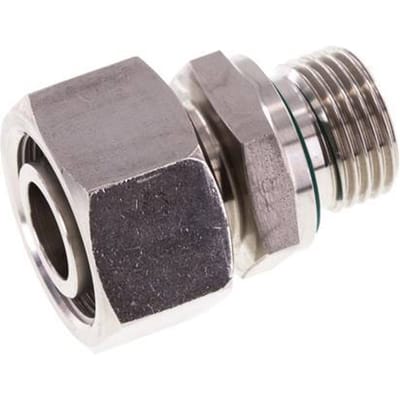 18L & G1/2'' RVS Rechte Draaidoorvoer Buitendraad 315bar FKM Verstelbaar ISO 8434-1