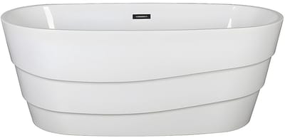 Vente-unique Vrijstaand designbad - 200 L - 150 x 72 x 58 cm - Wit - DOMINIKA