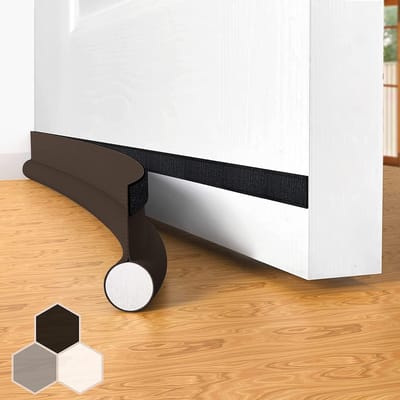 2 stuks Zelfklevende winddichte deurafdichting voor deuren, 94 cm isolerende tochtstopper voor onder de deur, Weerbestendig, Geluidsdicht, Bruin