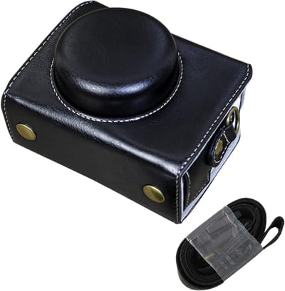 Vintage PU Leren Camera Case voor Sony ZV1F, ZV-1F/ZV-1M2/ZV-1 Mark II - Beschermhoes voor Vlogcamera - Zwart, Duurzaam en Stijlvol