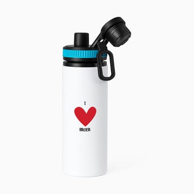 Hacebo® - Ik hou van mijn broer waterfles met draaidop blauw - Broer - Broers - Cadeau voor je broer - familie - hartje - love - water fles - 850ML