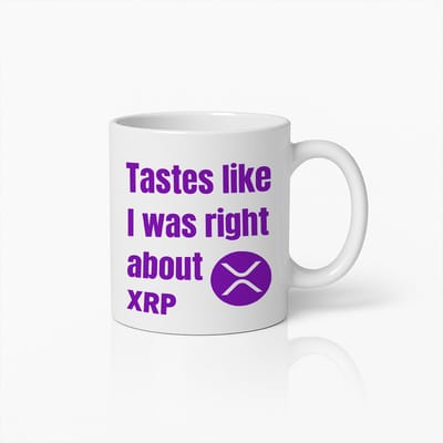 Tastes Like I Was Right About XRP Mok 330ml – Grappige Crypto Koffiebeker – Perfect Cadeau voor Cryptohandelaren & Fans