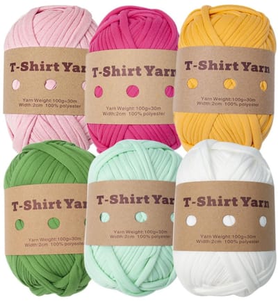Dailygoods- Garenlijnen 6 stuks 30 m - T-shirt Garenlijnen - Waterbeker Dekking - Opbergmand Decoratie - Veelkleurig - Duurzaam Polyester - Weefgaren