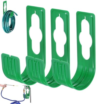 3 stuks - ABS-haken - tuinslanghouder, slanghaak - Slangorganizers - Groen - Tuinslanghouders - lexibele slanghouder - Slanghaken - Wandgemonteerde waterslangsteunen - Tuinslangbeugels voor terras - Geschikt voor tuinkraanhangers