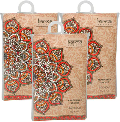 Home & Styling Geurzakjes Patchouli geur - set 9x stuks - met ophanghaak - geurkaartjes/luchtverfrisser - kasthangers