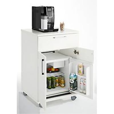Kast Catering caddy - met koelvak en uitklapvak - B 650 x D 600 x H 1000 mm - koelbox inclusief - wit