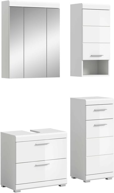 Scout badkamercombinatie wit hoogglans MDF TZ wit NB - 37x112x191cm