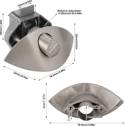 Dailygoods- Ladeknopslot sleutelloos - Drukknopvergrendeling - Zinklegering - Geschikt voor 12-25mm kastdeur - Eenvoudig te gebruiken - Inclusief 10 accessoires - Kastdeurslot
