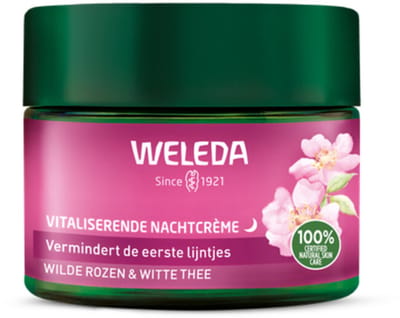 WELEDA Wilde Rozen & Witte Thee Vitaliserende Nachtcrème - 3 x 40 ml - Voordeelverpakking