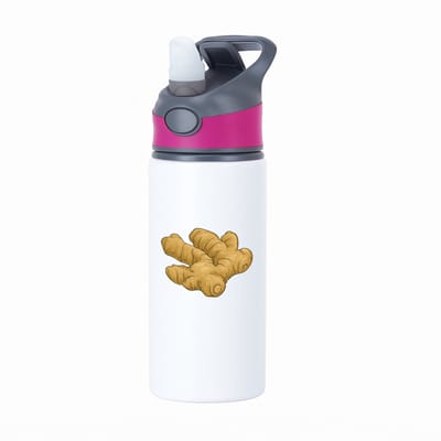 Hacebo® - Gembers waterfles met rietje roze - Gember - Groente liefhebbers - Wortelknol - Gemberwortel - water fles - 650ML