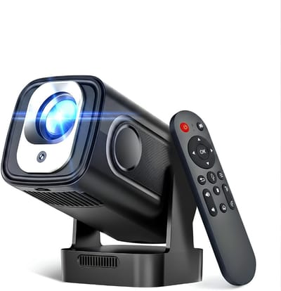 KAD® Draagbare Beamer - 4K met Native 1080P - Draagbare Mini Beamer - Mini Projector - Zwart - 19cm x 16cm x 14cm