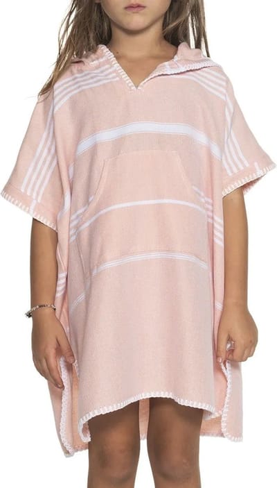 Lalay Kids Zwemponcho Leyla Melon - 6-7 jaar - jongens/meisjes/unisex pasvorm - poncho handdoek voor kinderen met capuchon - zwemponcho - badcape - badponcho