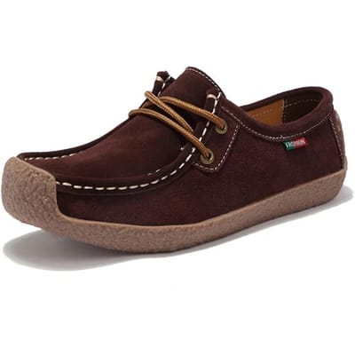 Damesschoenen Flats Leren Sneakers Dames Comfortabele Vrouwelijke Casual Wandelschoenen Mode Grote Maat Loafers Schoenen Dames 35 bruin