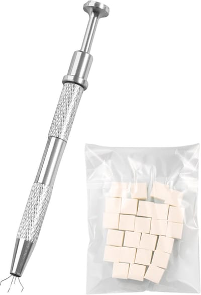 YUBBI Nagelspons Grijper - Gradient Ombre Nagelsponzen - Mini Sponges - Metalen Nail Art Tool - Inclusief 25 Sponsjes