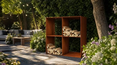 Houtopslag Cortenstaal 100x40x100 cm