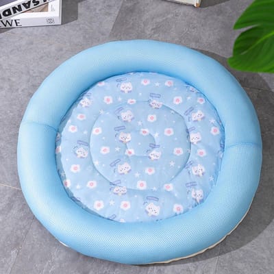 Litière pour animaux quatre saisons Litière fraîche pour chat Été Respirante Litière pour chien Teddy Tapis d'été pour chiot Lit pour chat Literie pour chien M 50cm